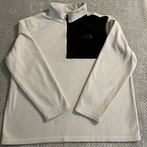 The North Face XXL Cream & Black Half-Zip Soft Warm Fleece Pull Over Mens